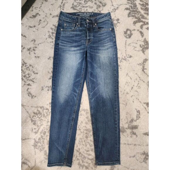 American Eagle Outfitters Denim - American Eagle Outfitters Vintage Hi-Rise Distressed Blue Stretch Jeans Size 2
